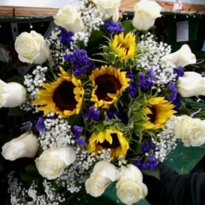 White Sunflower Bouquet